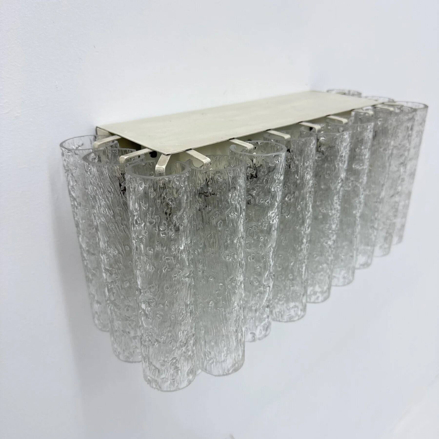 Doria Leuchten ice glass tube wall lamp, 1970s