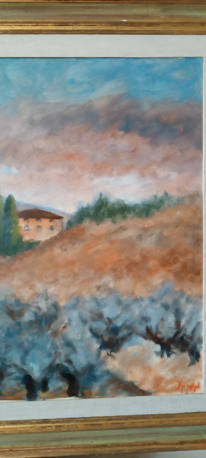 Large oil on canvas Marino Scardigli (1921-2005) - Tuscan landscape 124x94 cm