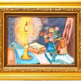 Tableau Lavi Group Nature Morte – Shabbat Shalom - XXème Siècle