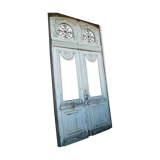 double oak entrance door with its frame