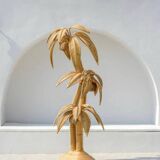 Large rattan “coconut/palm tree” floor lamp