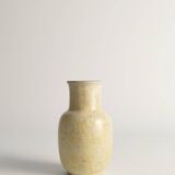 Mid-Century Modern Grey & Yellow Stoneware Vase with Handle by Strehla, Germany