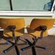 Lot of 4 couture swivel adjustable workshop chairs