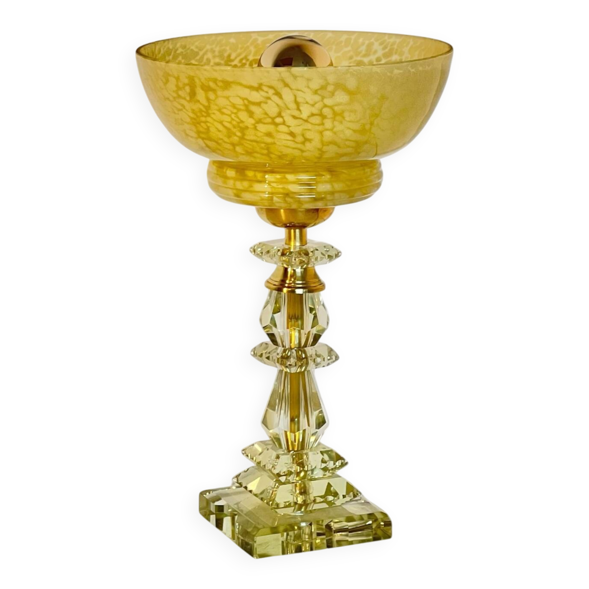 Vintage Clichy glass globe table lamp