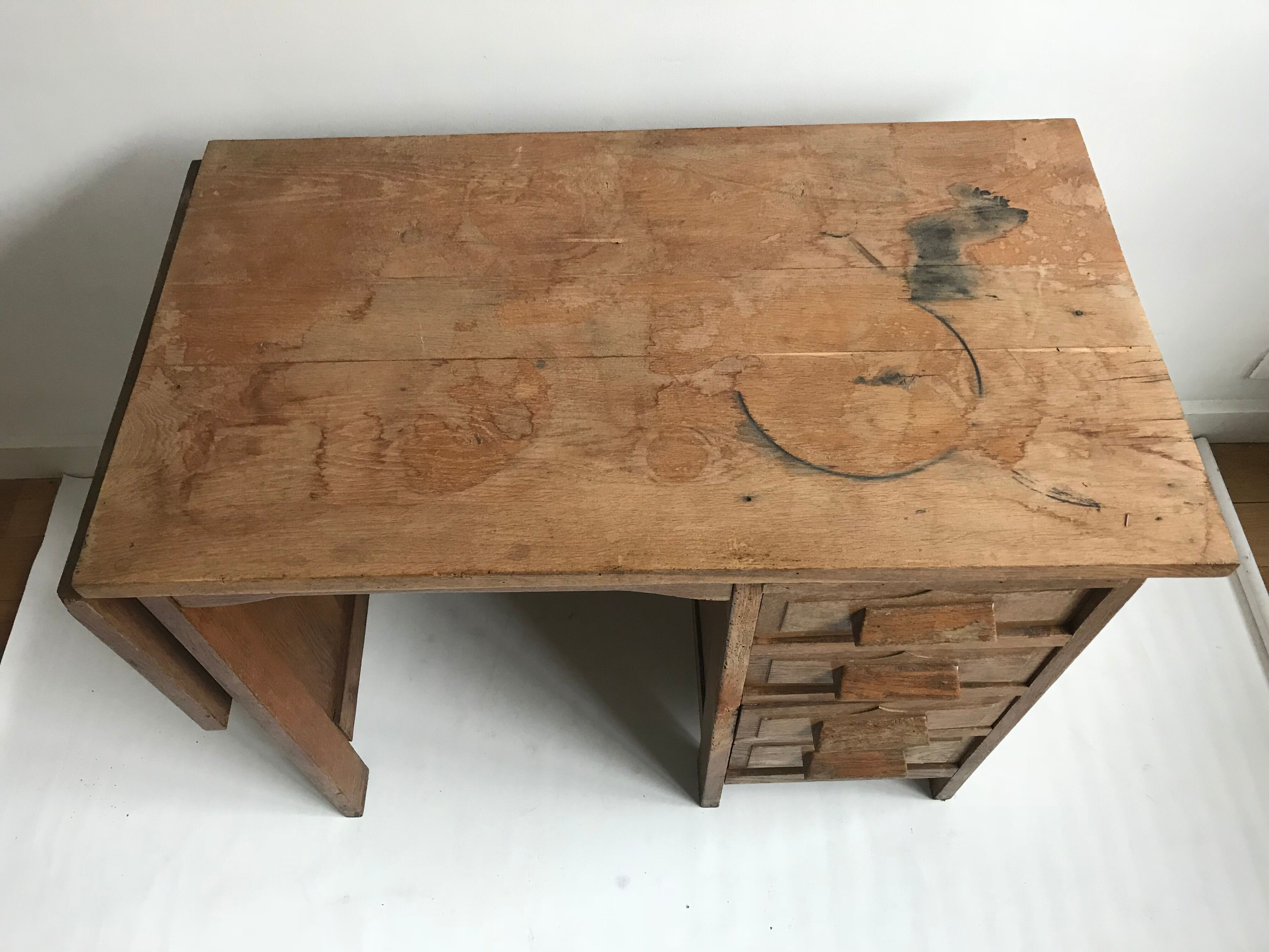 Accountant in solid wood desk