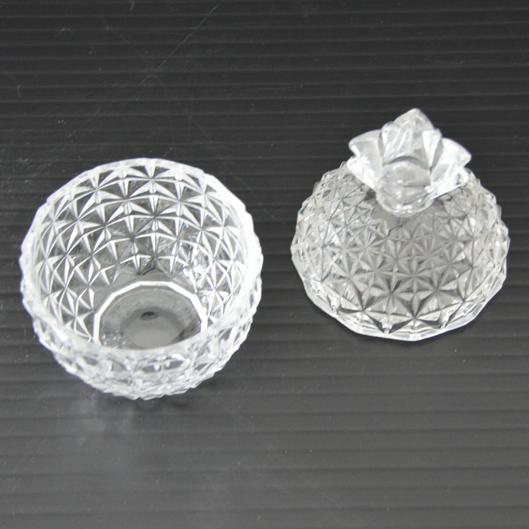 Sugar bowl / Candy dish pineapple crystal 1970