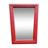 Miroir rétroviseur en simili cuir rouge 1960