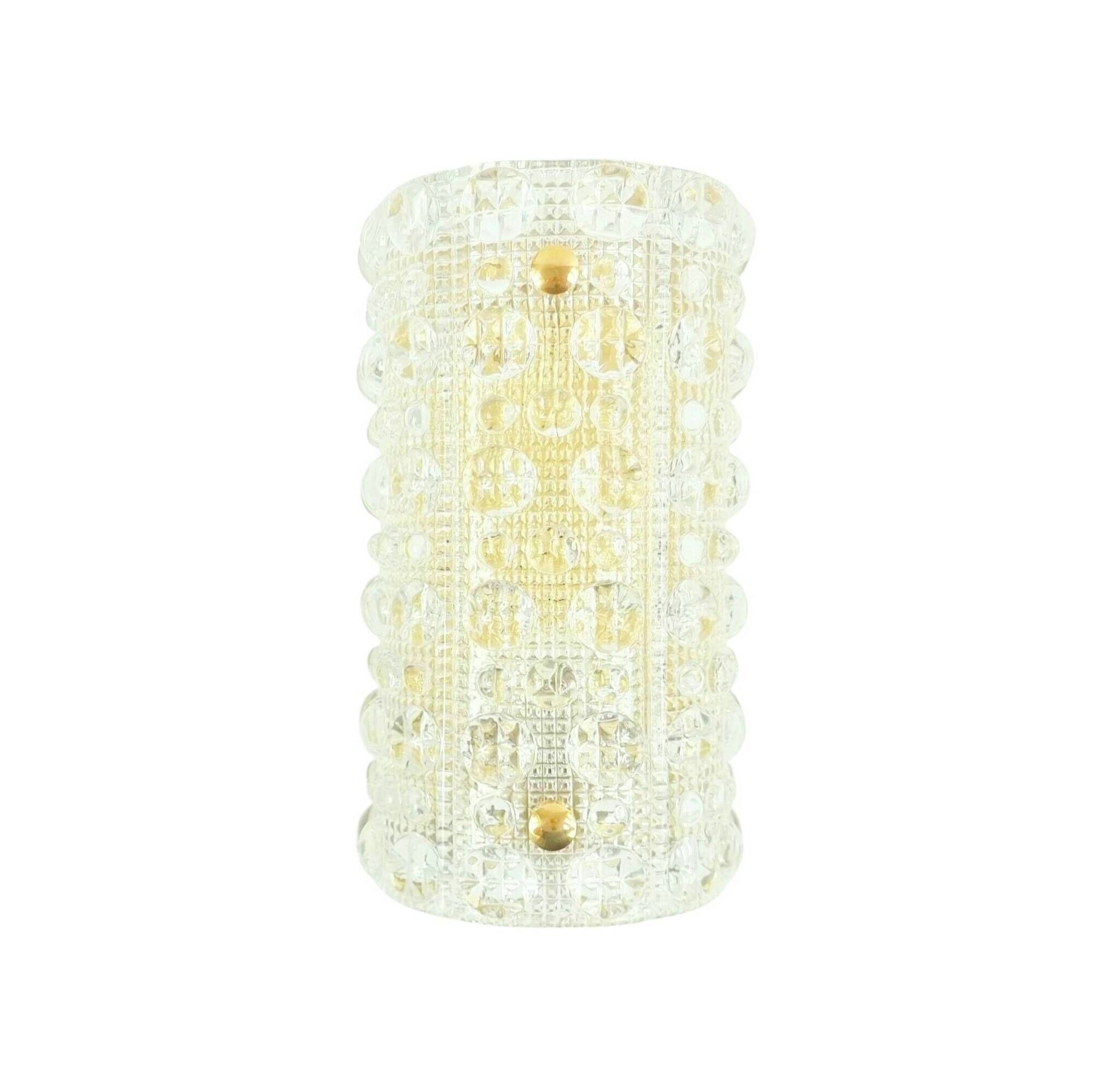 Mid Century Scandinavian Glass & Brass Wall Lamp - C.Fagerlund, 1960s