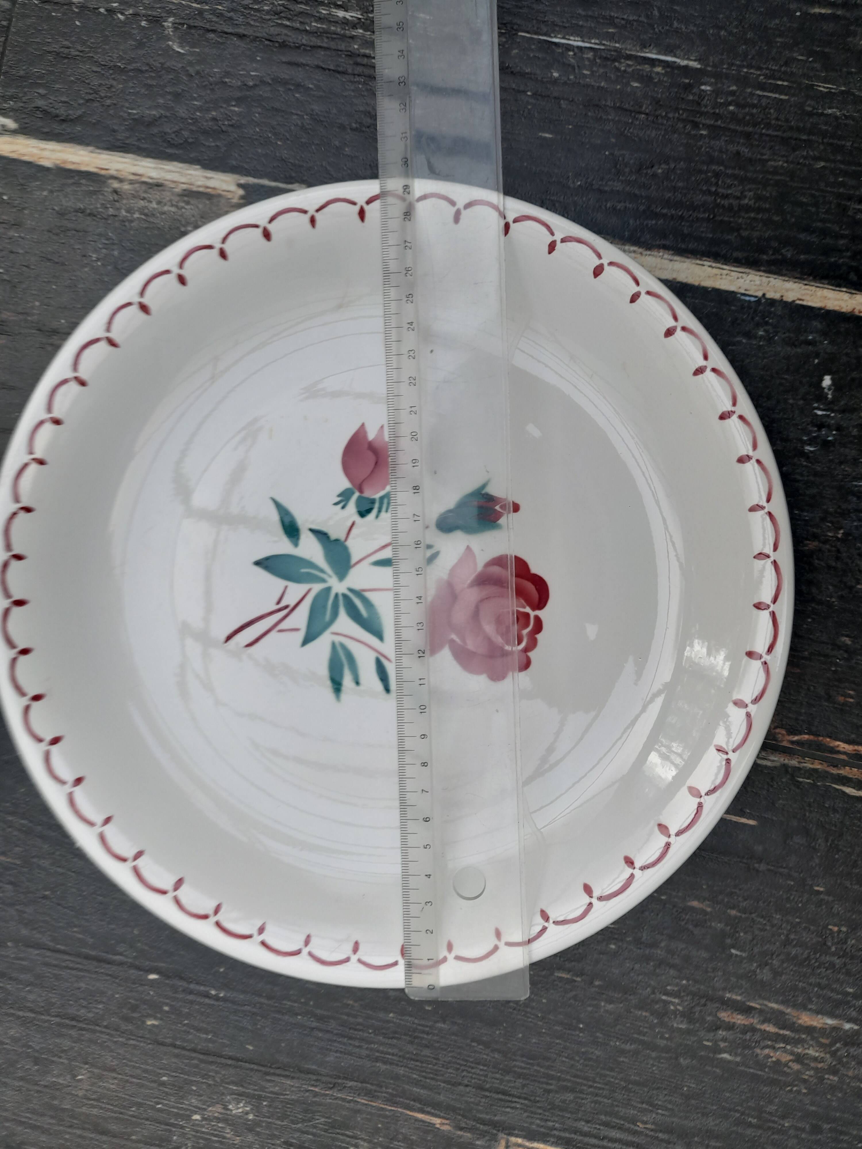 Antique plate with floral decoration