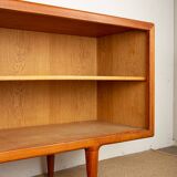 Extra long Danish sideboard, teak, oak, leatherette, 280 cm, Arne Hovmand-Olsen