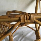Vintage wicker and rattan children's armchair