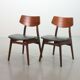 Elegant Set of 2 Webe Teak Wooden Dining Chairs by Louis van Teeffelen, 196