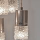 Lustre cascade, 7 suspensions en chrome et verre