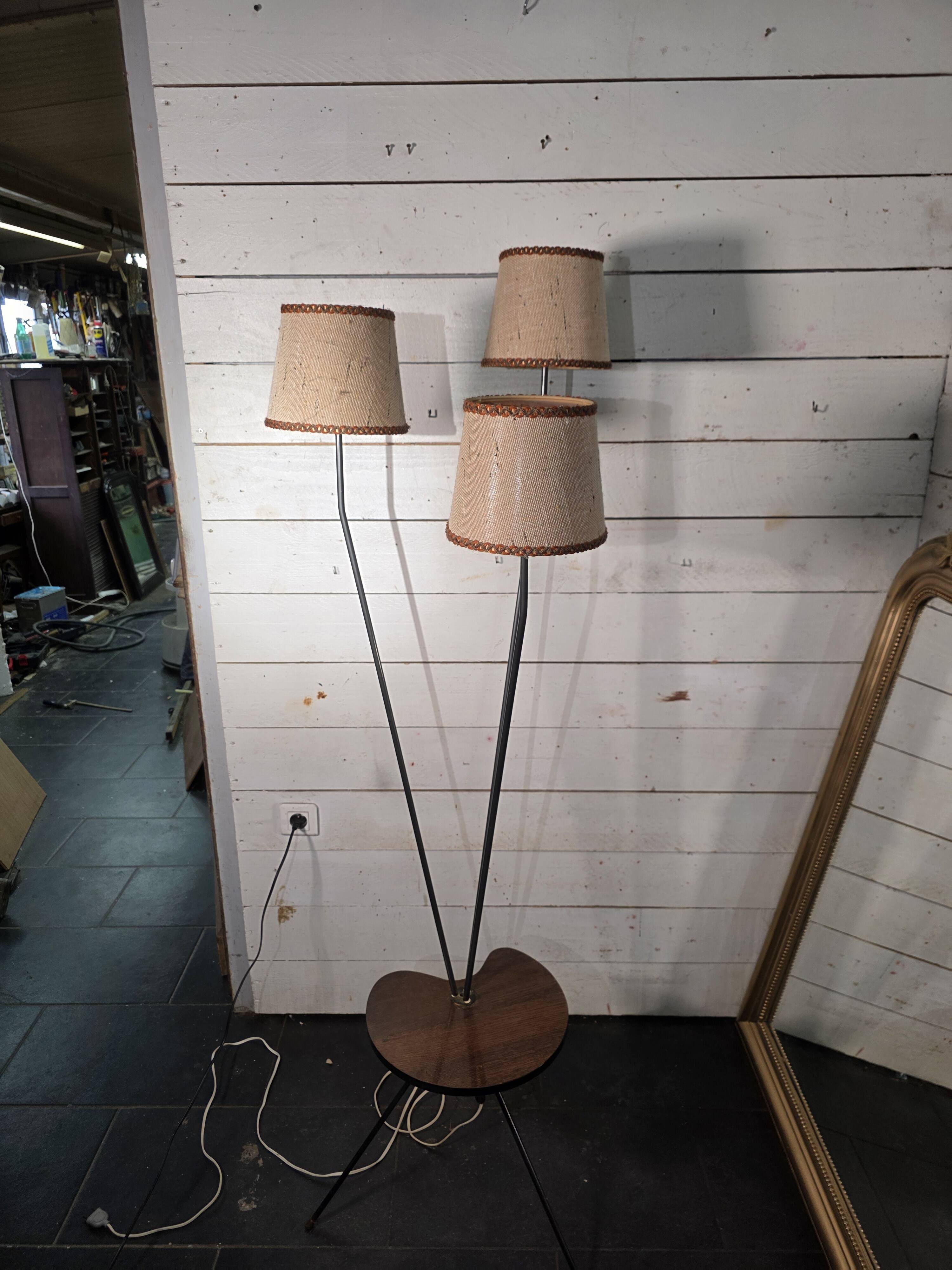 1950s/60s tripod floor lamp with 3 lights.