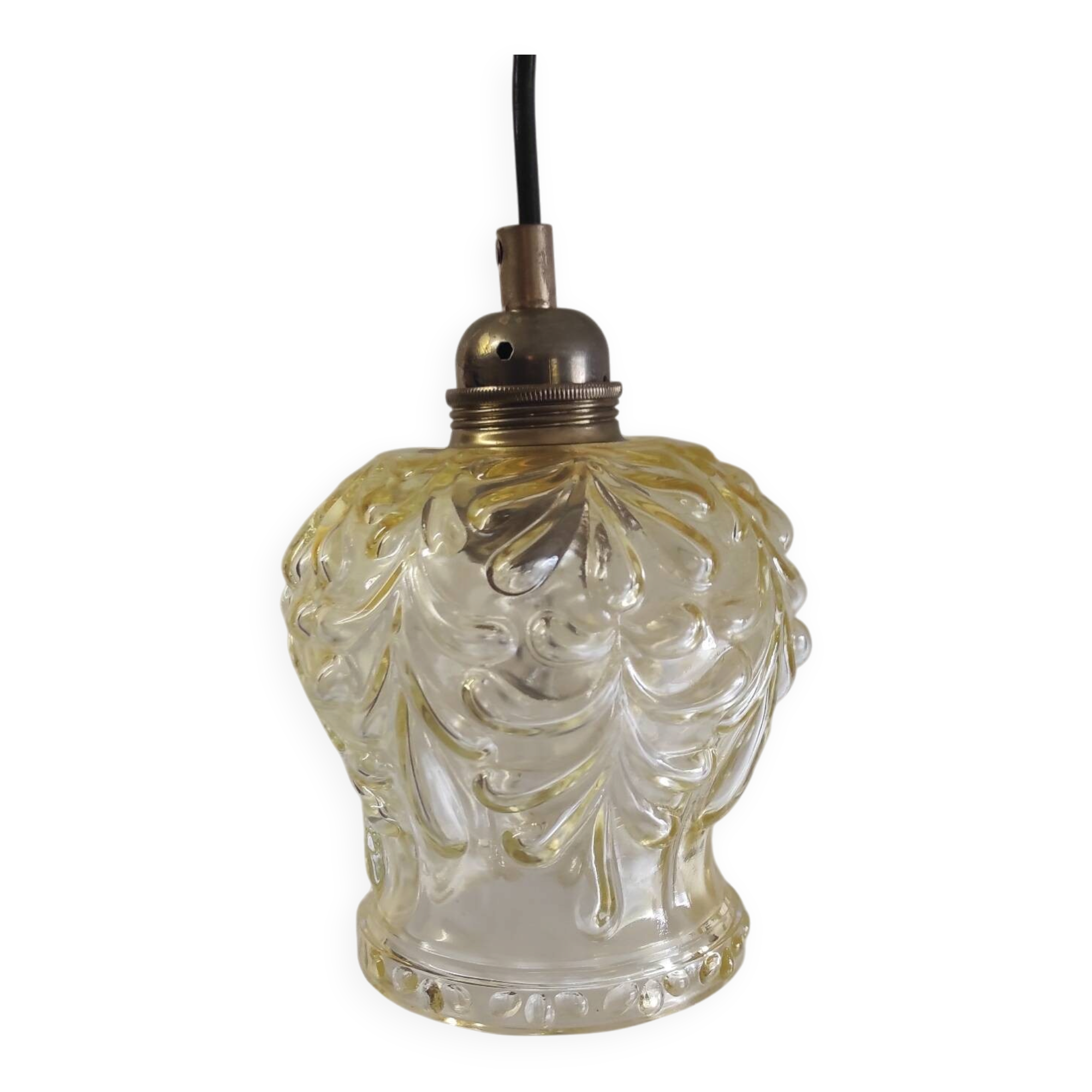 Old portable lamp with a smoked glass globe - mid 20th century.