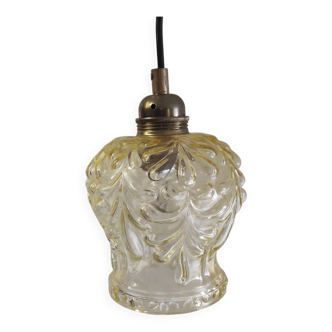 Old portable lamp with a smoked glass globe - mid 20th century.