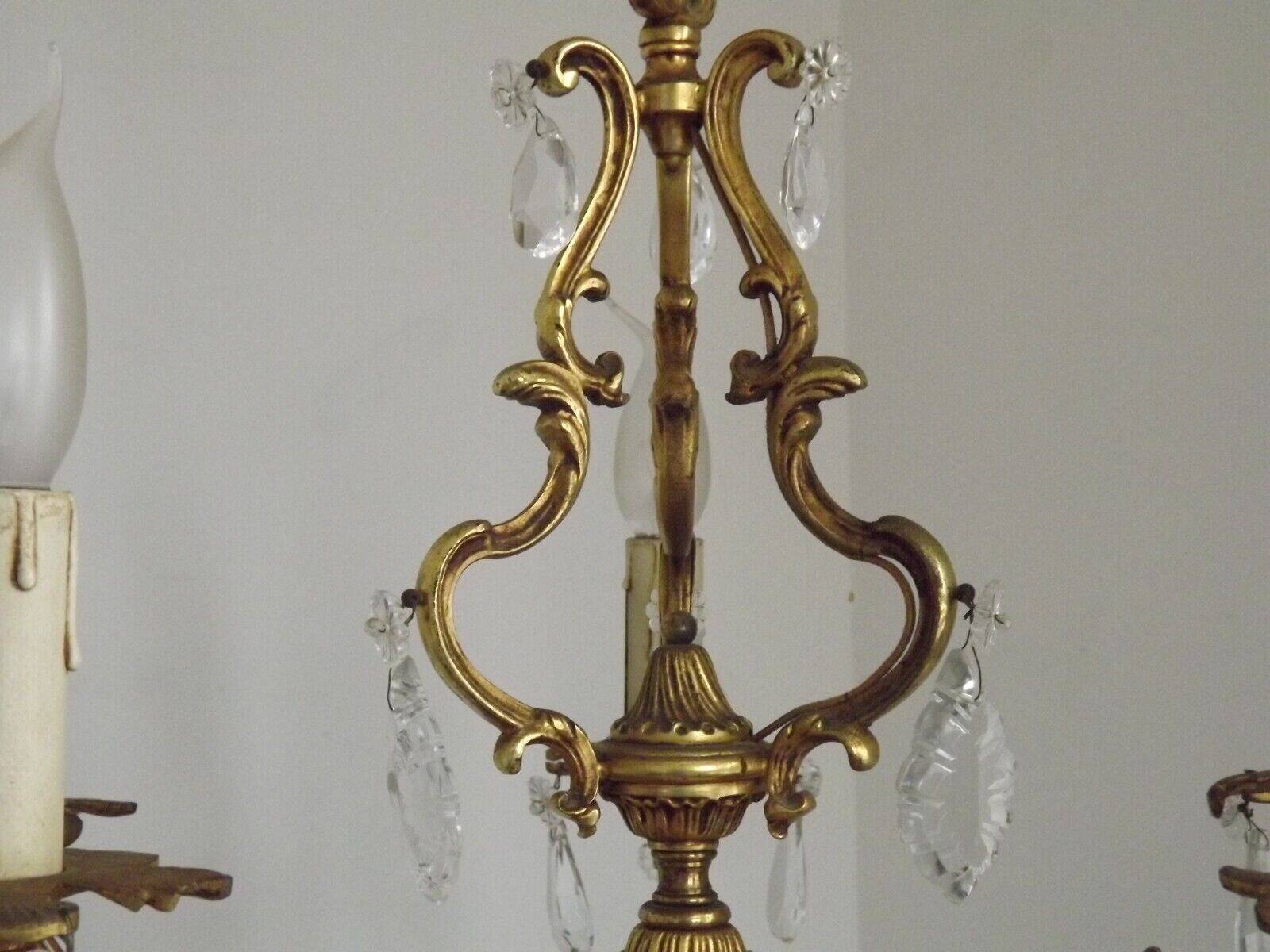 French bronze and crystal chandelier