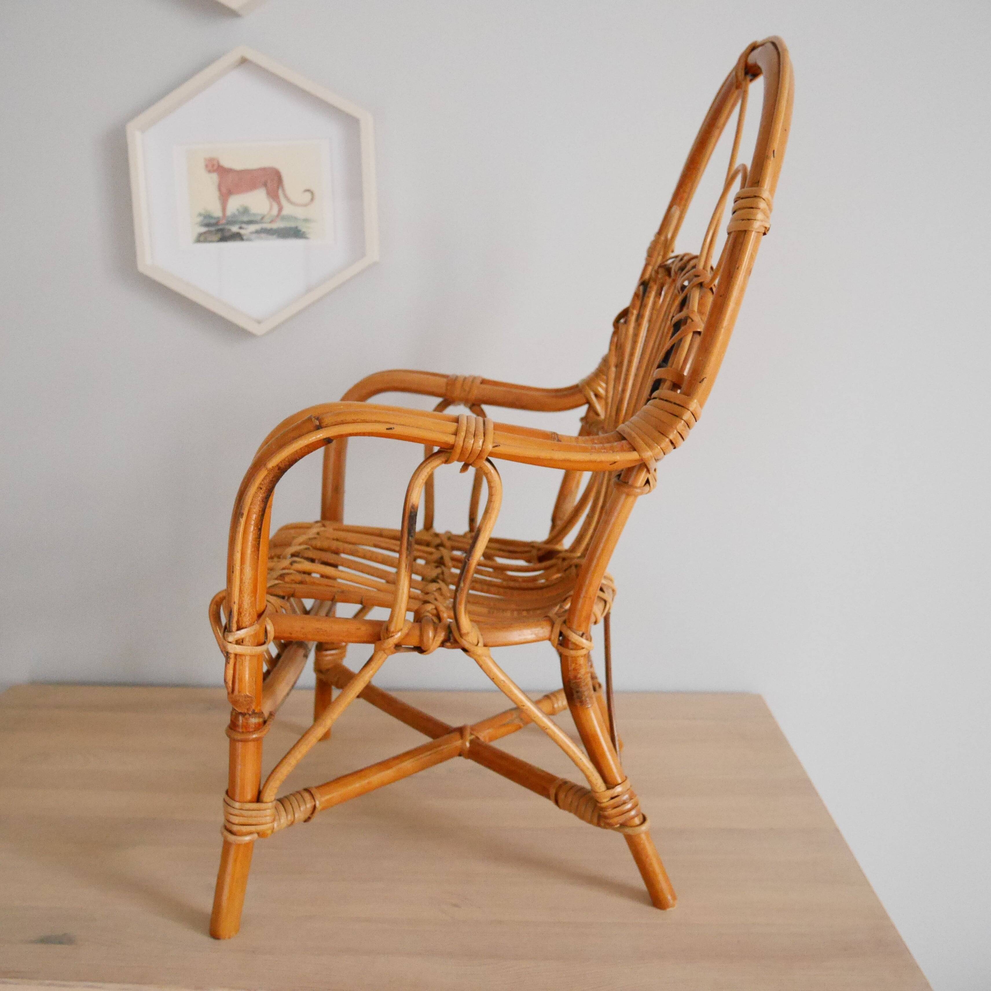 Fauteuil en rotin enfant