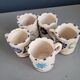 Set of 5 glazed ceramic coffee mugs