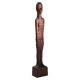 Dutch Brutalist carved wood sculpture of woman's figure, height 95cm, 1970s