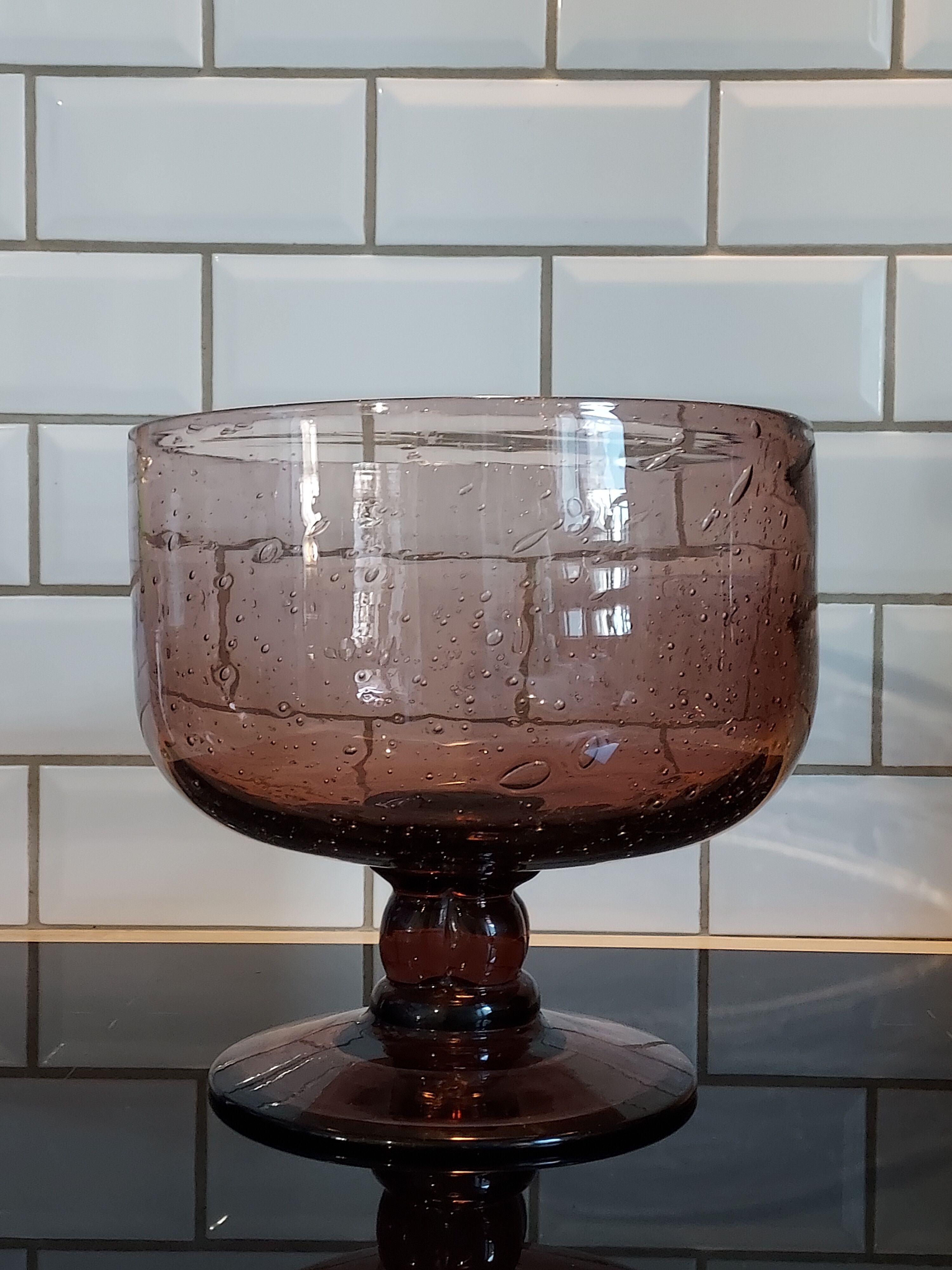 Coupe à fruits saladier verre soufflé