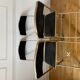 Series of 4 foldable velvet chairs