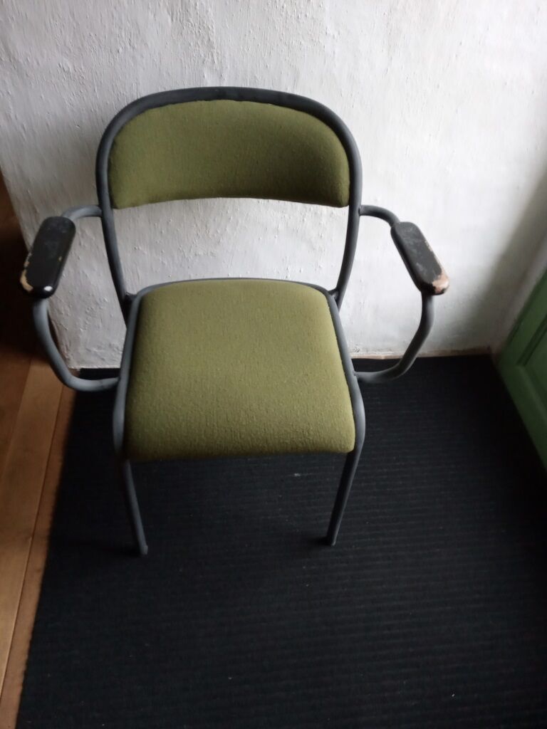 Metal and fabric armchair