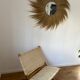 Fauteuil pliant en bois et rotin