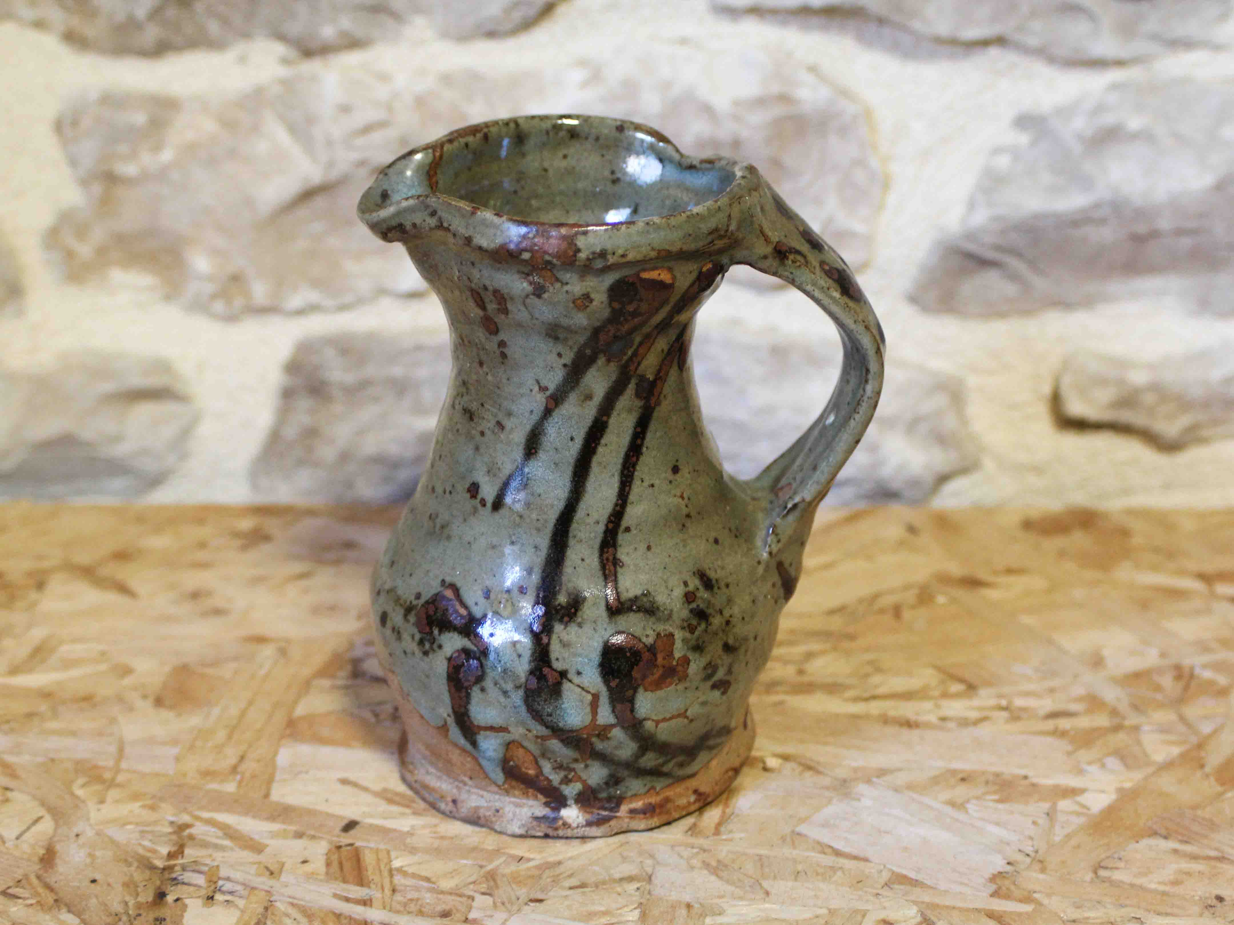 Glazed stoneware jug attributed to Anne Kjaersgaard.