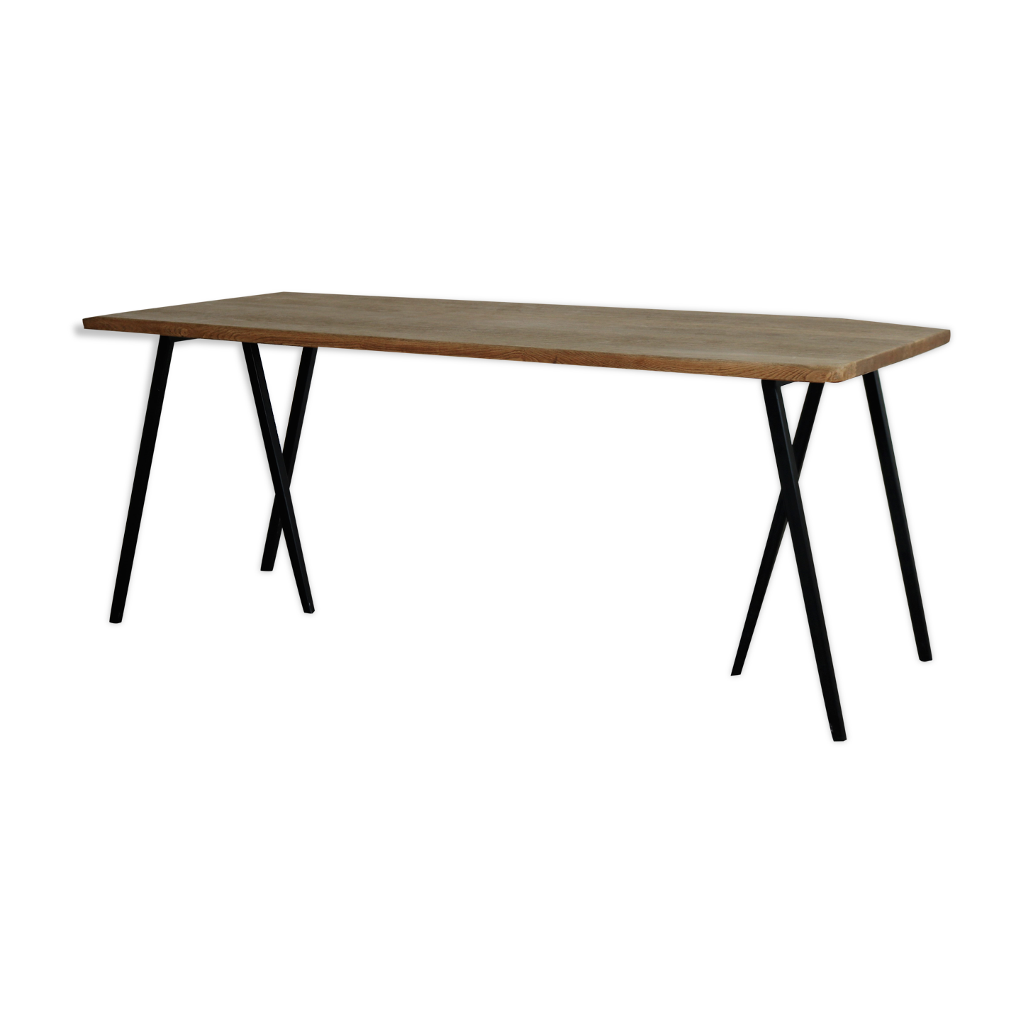 Vintage industrial oak dining table