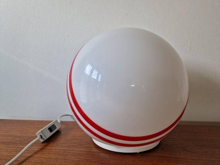 Very Rare Midcentury Table Ball Glass Lamp, 1970s