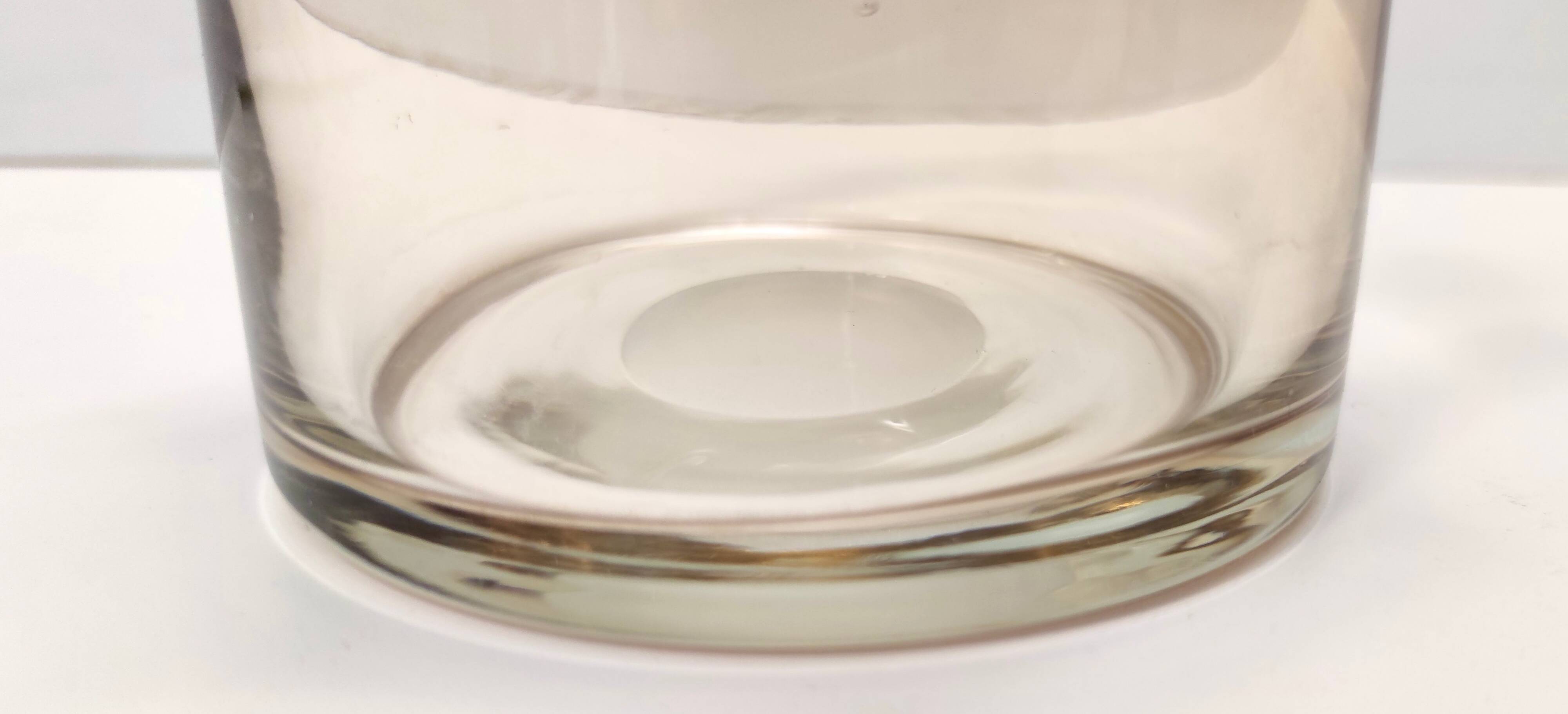 Amber Murano Glass Vase with Bugne Ascribable to Ercole Barovier, Italy