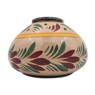 Vase ceramic ball, hand-painted, signed Henriot Quimper France 20th century