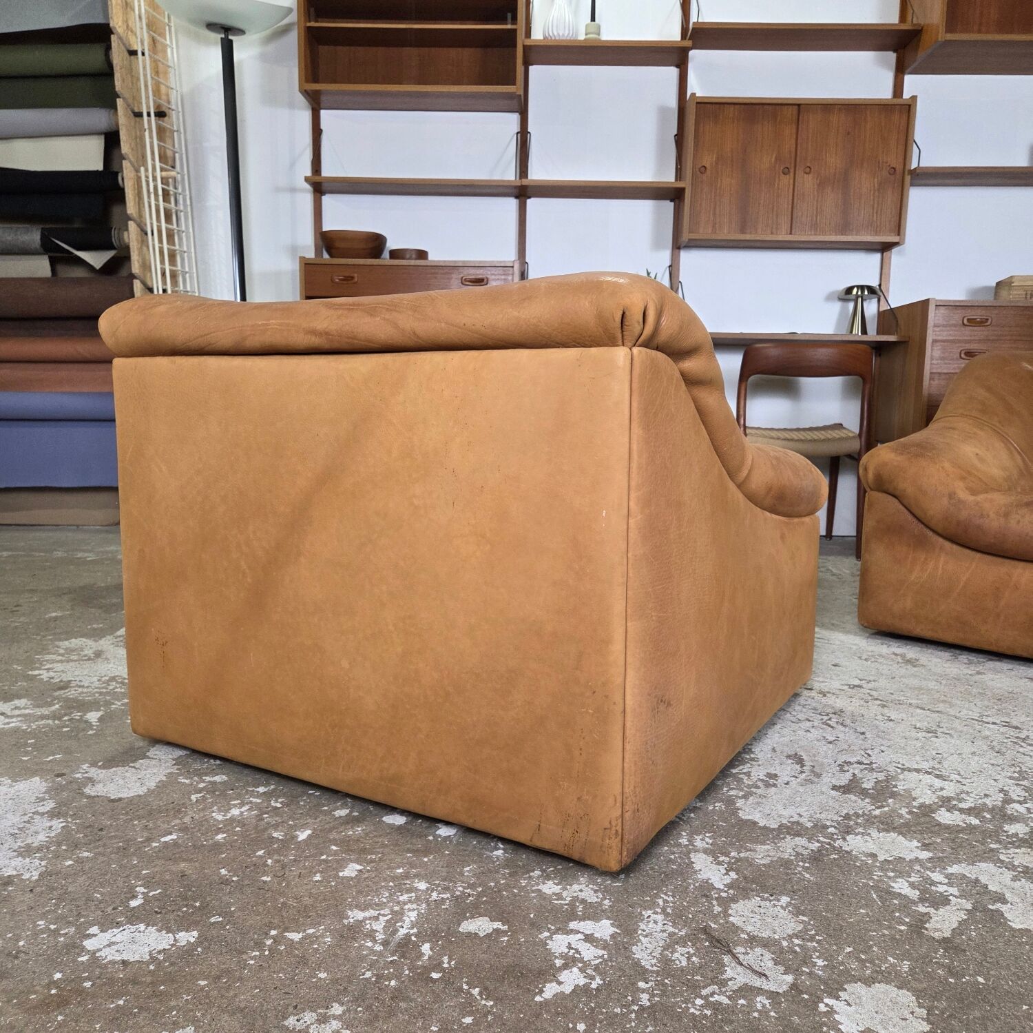 2x De Sede DS-46 vintage 1970s design leather lounge chair
