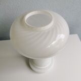 Paire de lampes champignon de verre blanc, 1980
