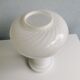 Set of 2 white glass mushroom table lamps, eighties