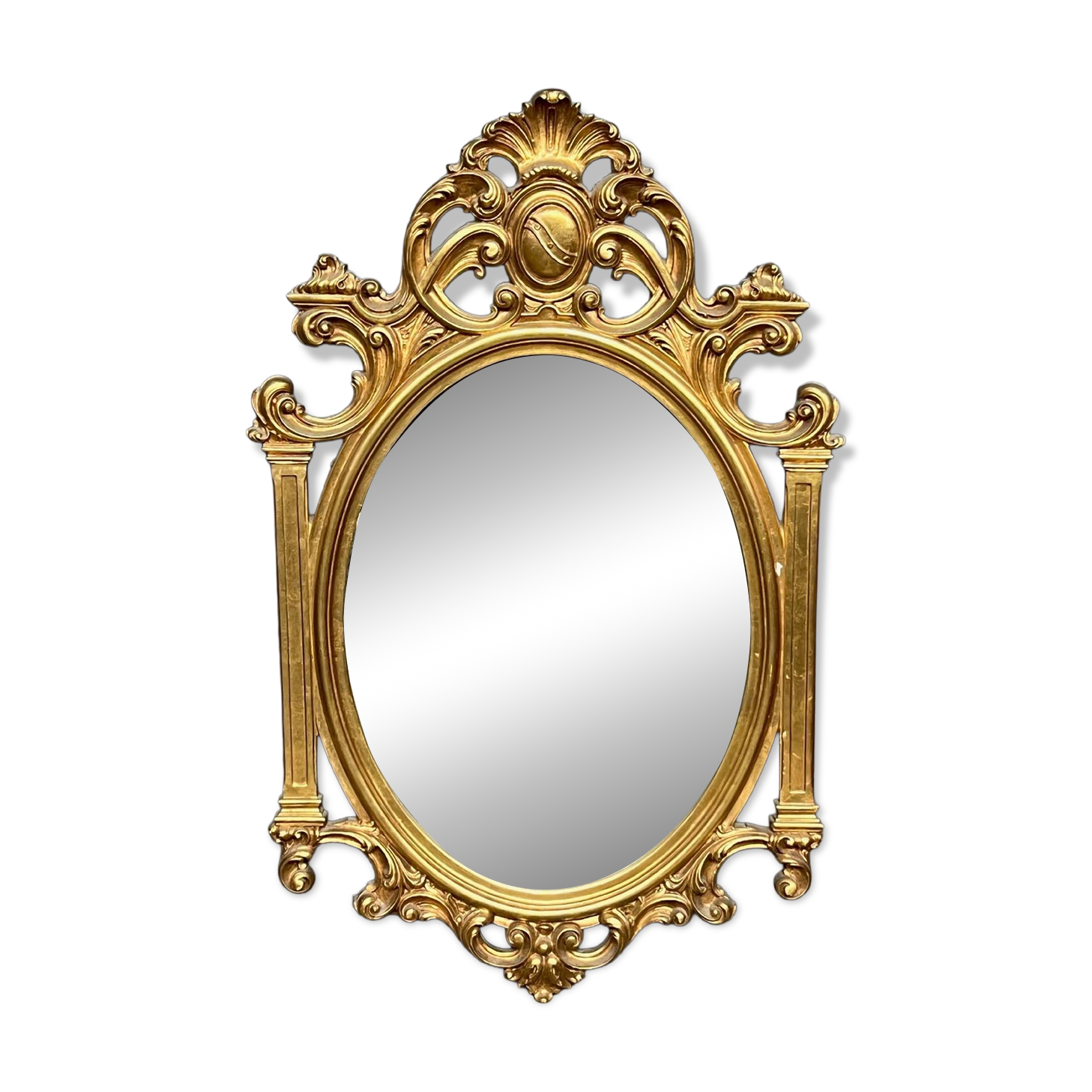 Baroque style gilded mirror. Wood.