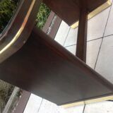 Coffee table with black glass top / 40s-50s