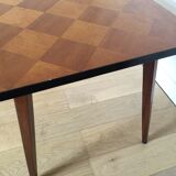 Table basse vintage bois pieds compas
