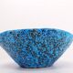 Ceramic fruit bowl with turquoise blue sea foam enamels, 1950