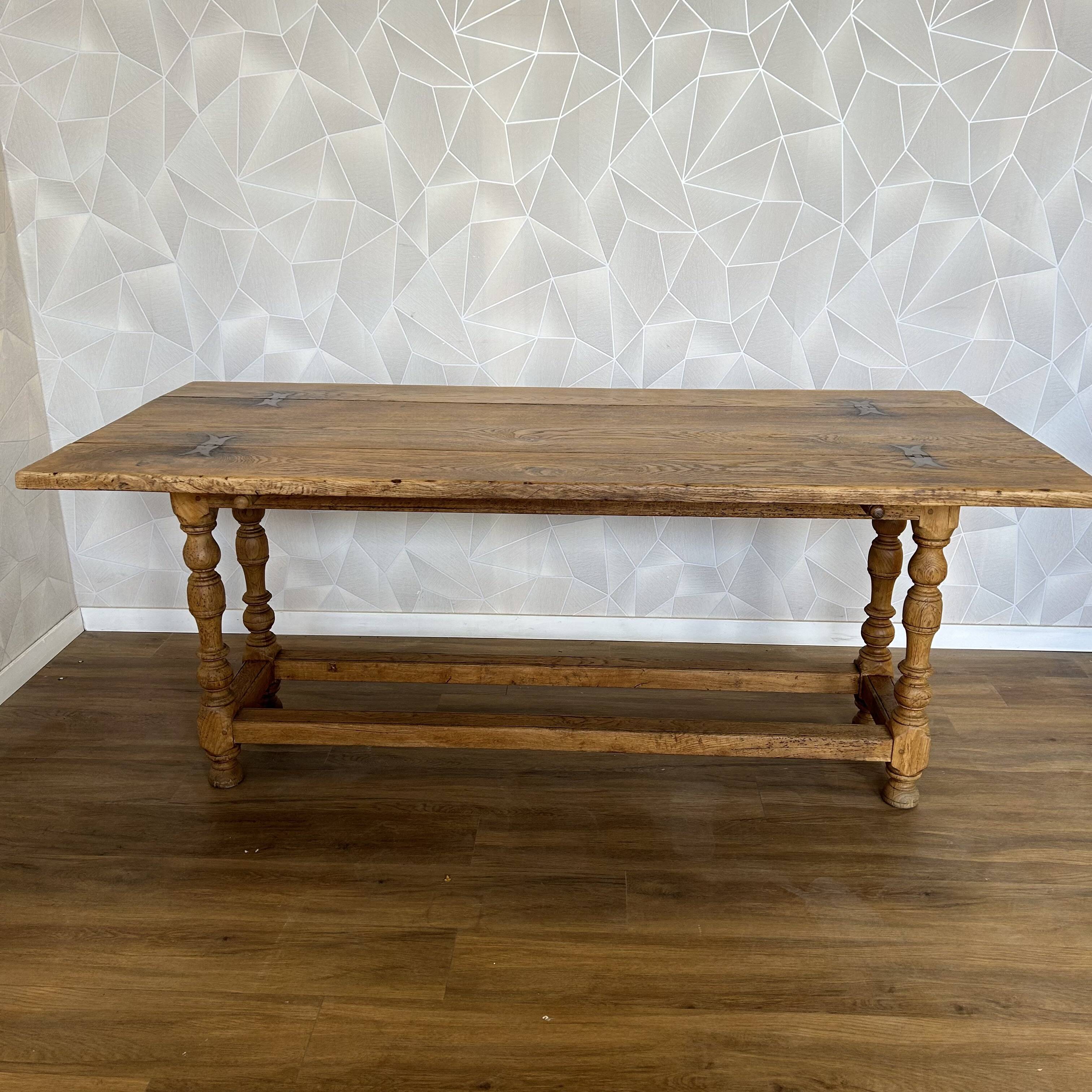Solid Oak Folding Farmhouse Table