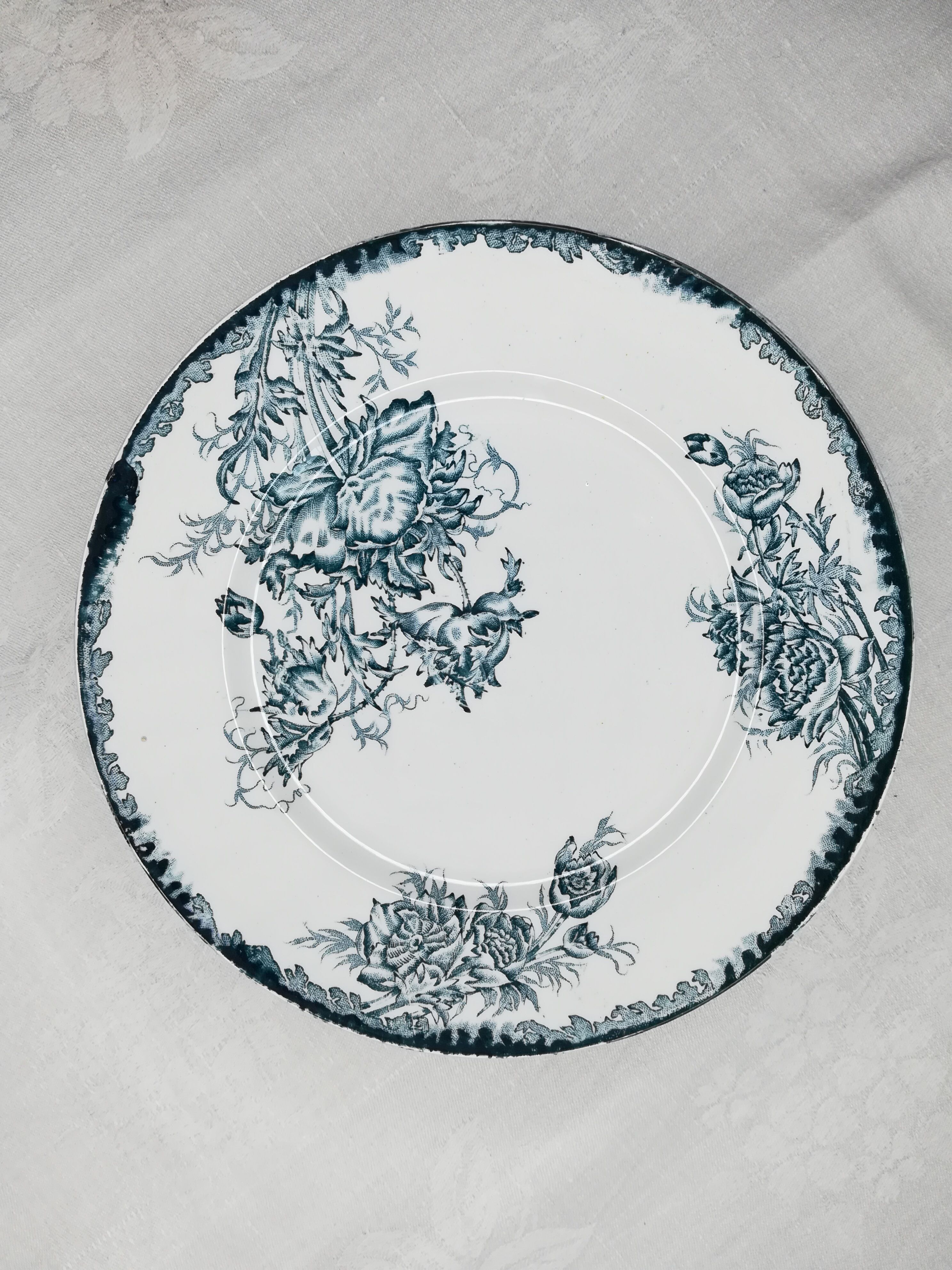 Series of 6 flat plates Saint Armand "poppy"