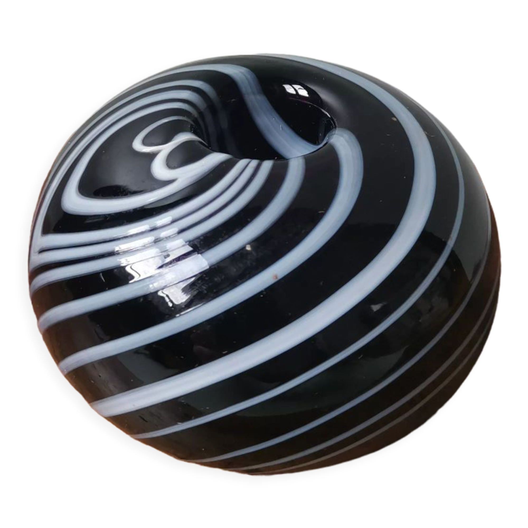 Vintage blown glass candle holder