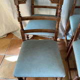 Six turned wooden chairs