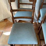 Six turned wooden chairs