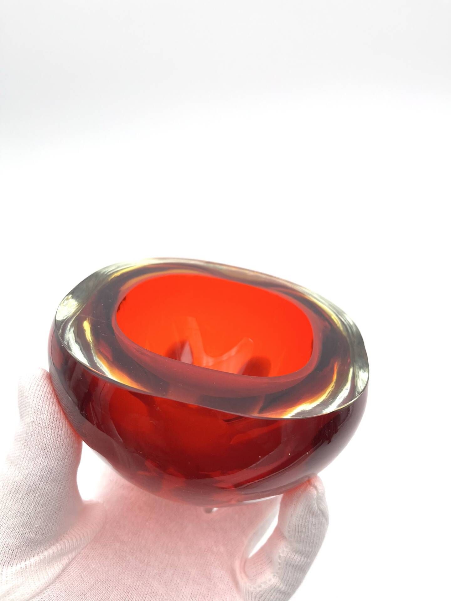 Sommerso Flavio Poli Ashtray Bowl 1.2kg Murano 1960