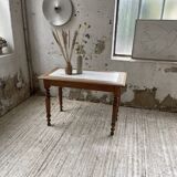Walnut and marble bistro table 1890