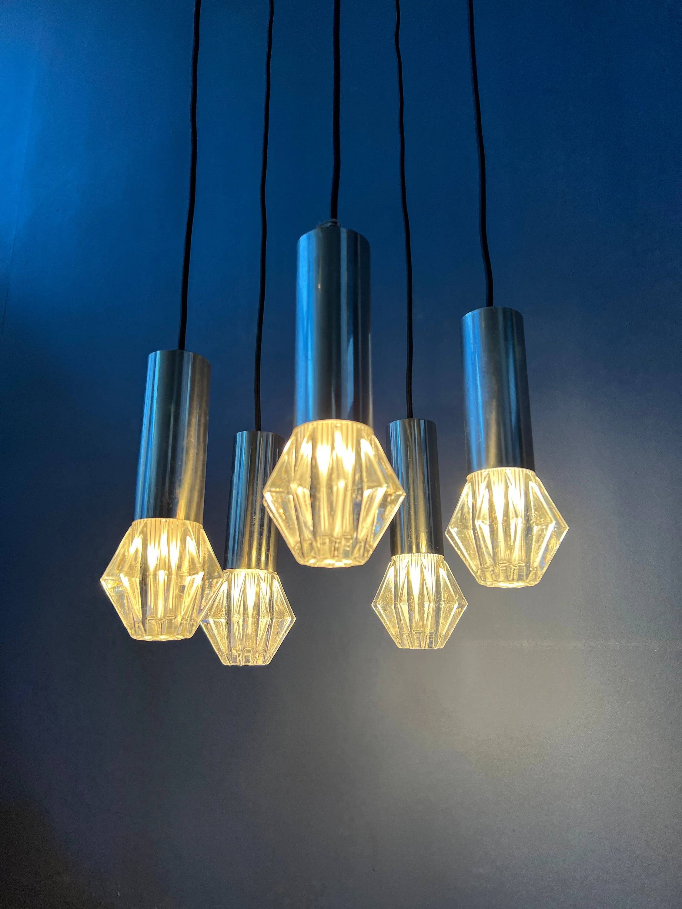 Suspension cascade Space Age Mid-Century / luminaire vintage