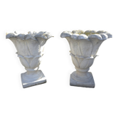 Vases en pierre reconstituée en forme de tulipe (la paire)