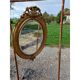 Miroir ovale en bois et stuc doré 19ème